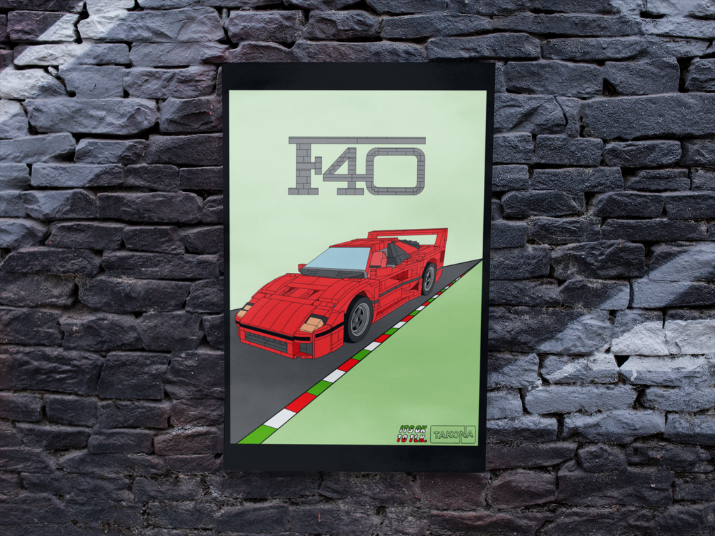 Ferrari F40 LEGO® Brick Art Print