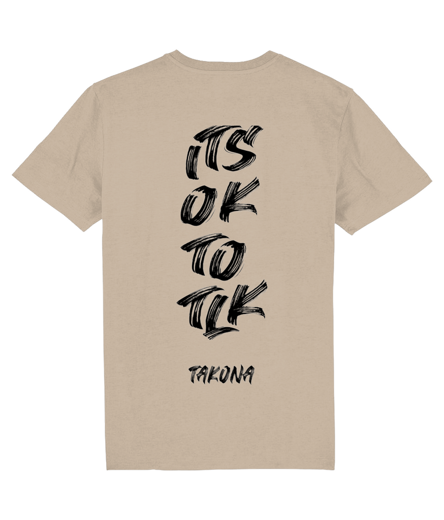 It’s Ok To Tlk paint style tee.