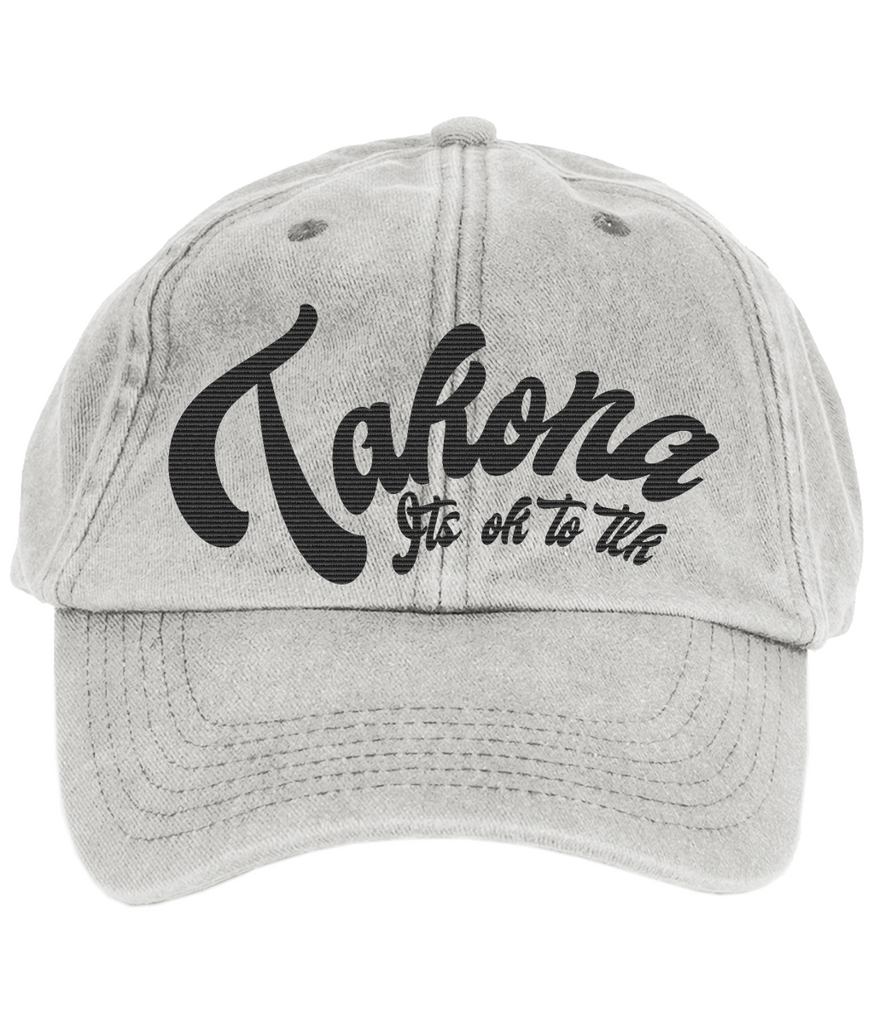 Takona Cursive Its Ok To Tlk Vintage Baseball Cap