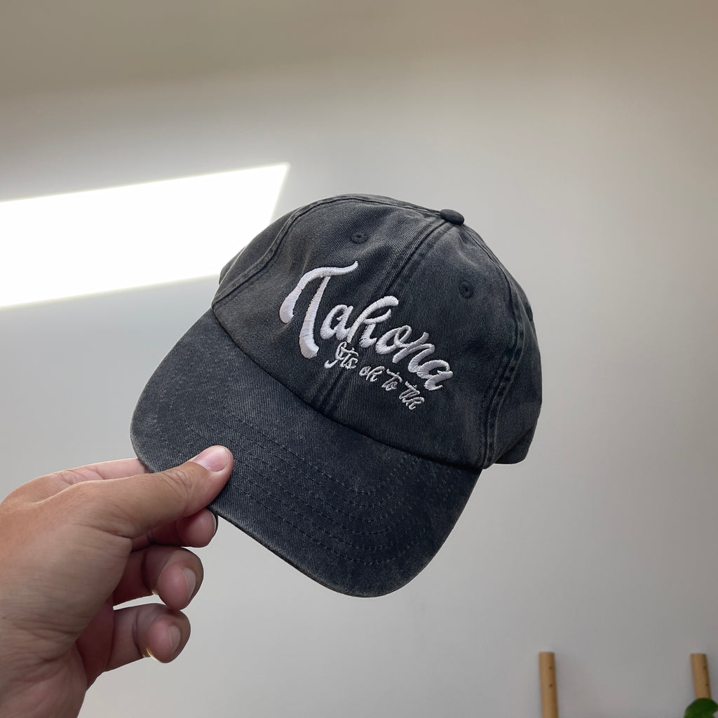 Takona Cursive Its Ok To Tlk Vintage Baseball Cap