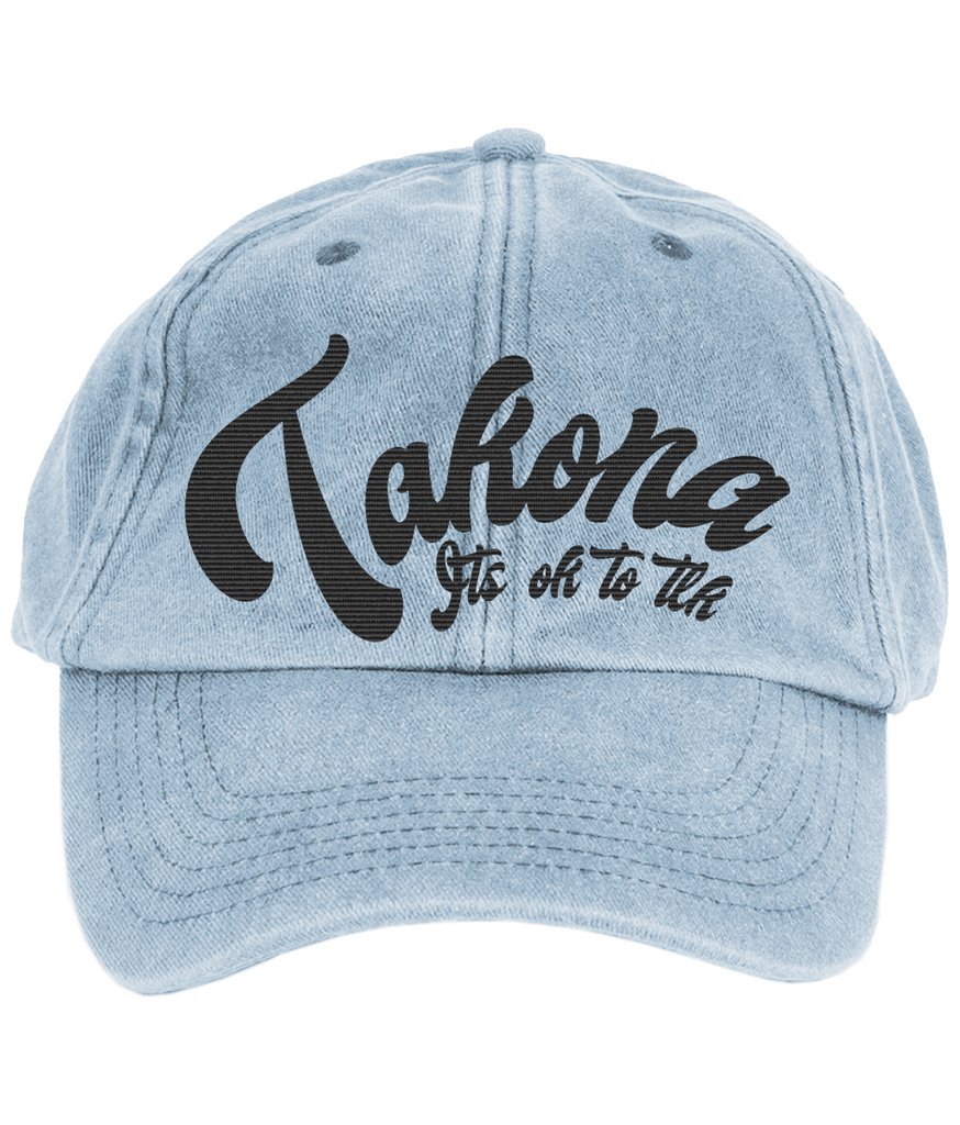 Takona Cursive Its Ok To Tlk Vintage Baseball Cap