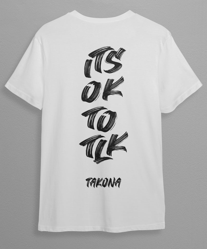 It’s Ok To Tlk paint style tee.