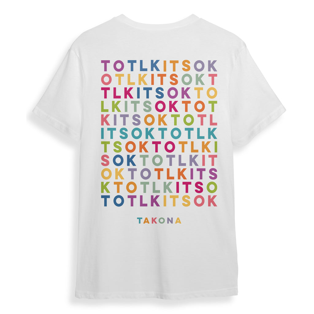 Its Ok To Tlk Rainbow Grid Tee