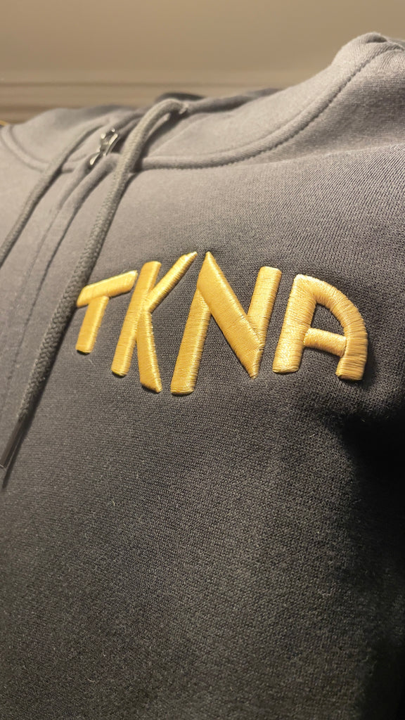 TKNA 3D Embroidered Zip Down Hoodie