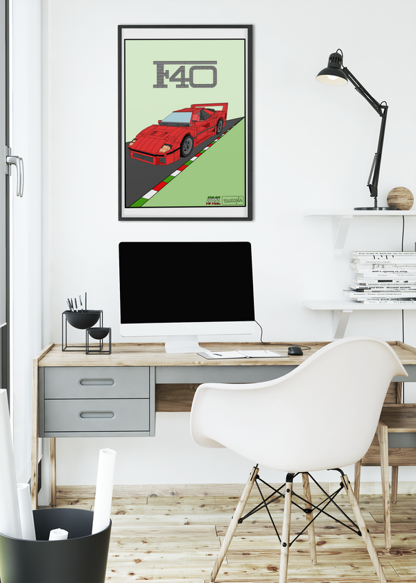 Ferrari F40 LEGO® Brick Art Print